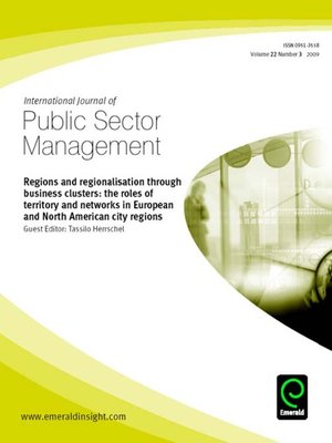 cover image of International Journal of Public Sector Management, Volume 22, Issue 3